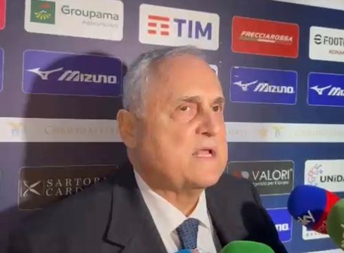 Cena di Natale Lazio, Claudio Lotito in mixed zone